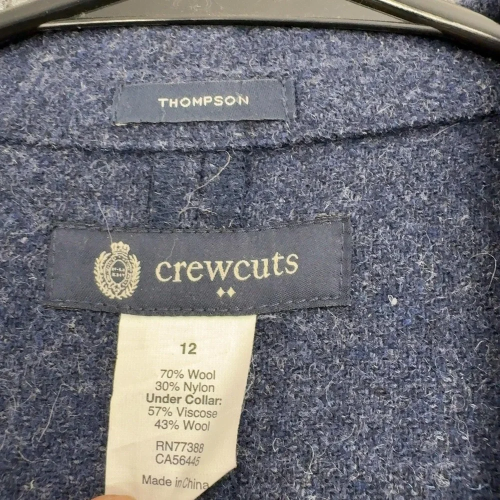 J Crew Crewcuts Blazer Boys 12 Blue Wool Thompson Jacket School Formal Preppy